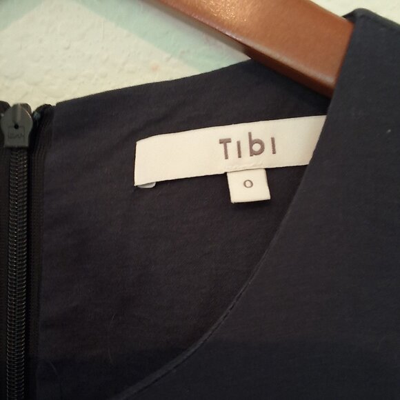 Tibi Asymmetrical Sleeveless 3 Snap Shift Dress Black Sz O Contemporary Artsy - Picture 8 of 10